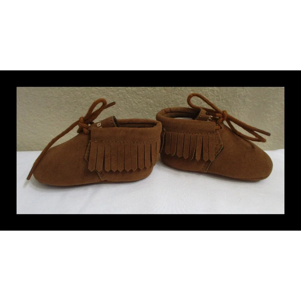 Lucky Brand Baby Mocassins Fringed Tie Up Laces Size 2 NEW